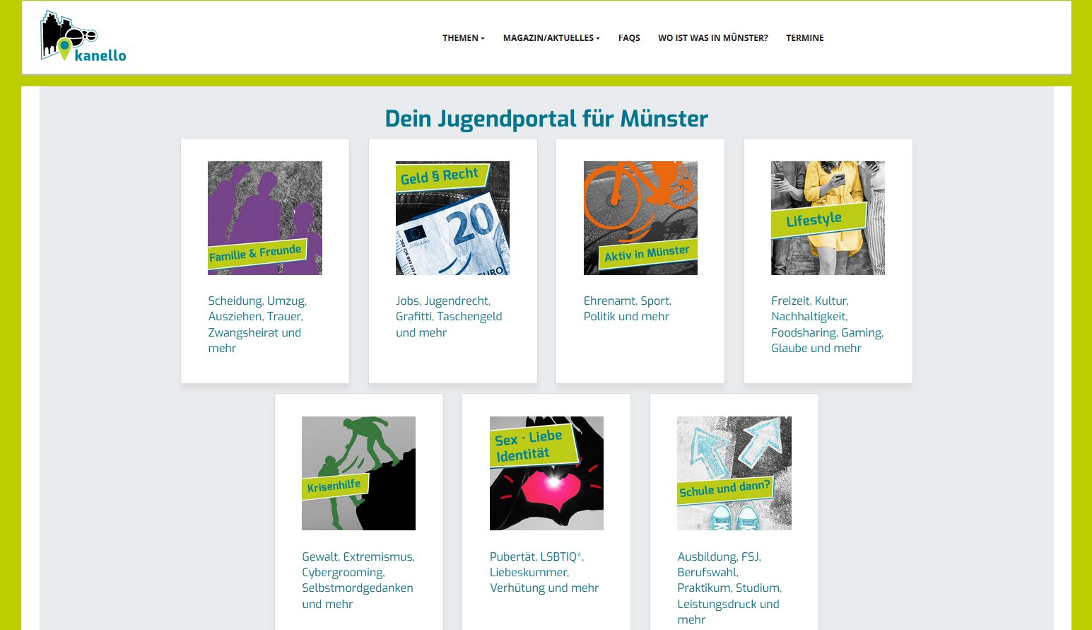 Screenshot der Webseite Kanello.net