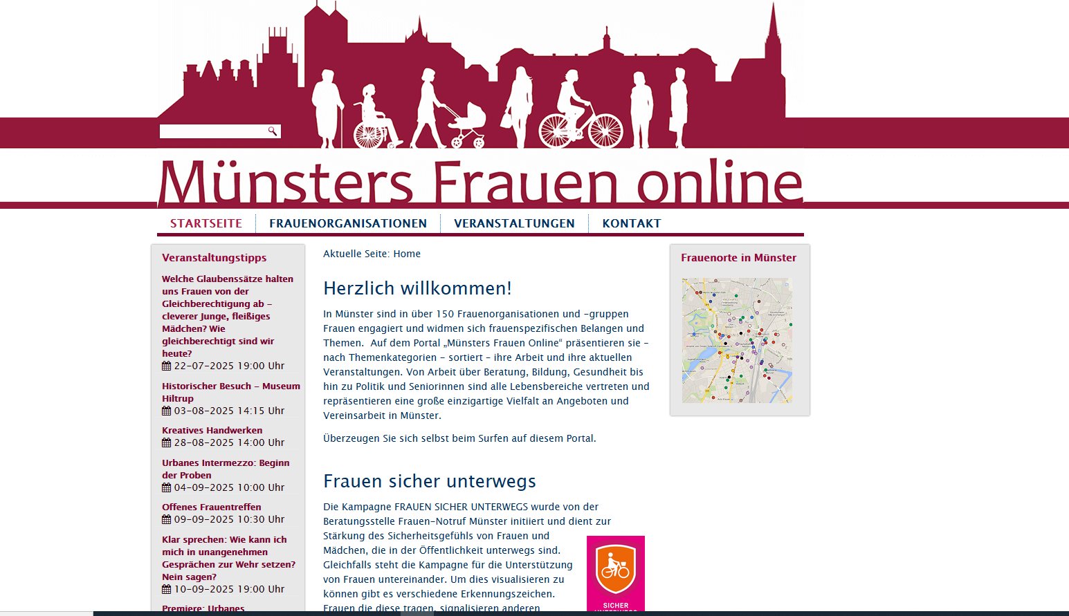 Screenshot der Webseite