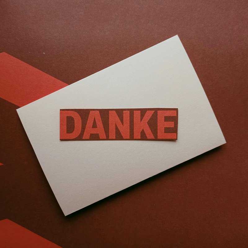 Karte mit der Aufschrift 'Danke'. &copy; Marco Sebastian Mueller - pexels.com
